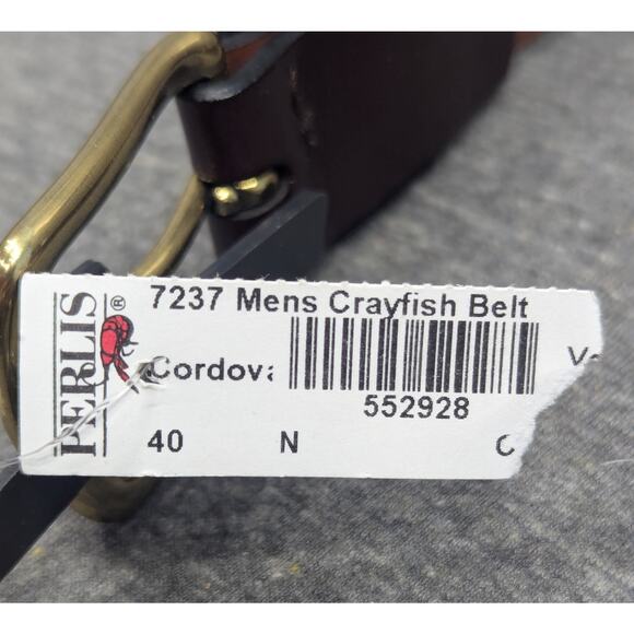 TORINO Mens Belt - Brown, Leather, Aniline Kipskin Shoulders, Crayfish, 40, NWT - Picture 4 of 4